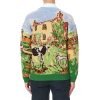 Custom LOGO Men's Jacquard Pattern Pullover Cotton Casual Knitted Sweater