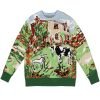 Custom LOGO Men's Jacquard Pattern Pullover Cotton Casual Knitted Sweater