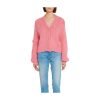 Women's Cashmere Pink Cardigan Long Sleeve Knitted Loose Sweater