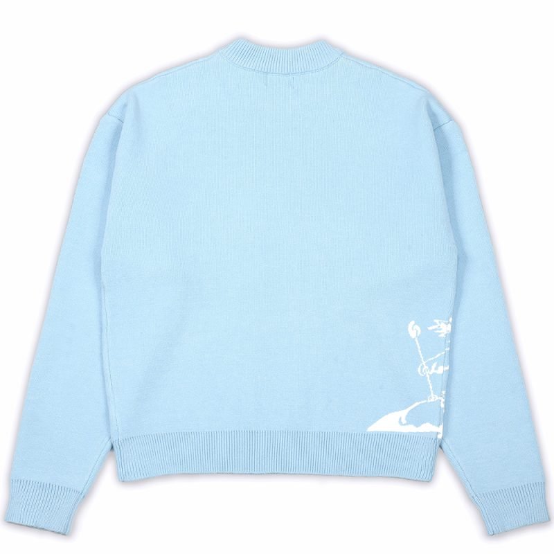 Custom Logo Men's Jacquard Graphic Knitwear Crew Neck Knitted Sweater