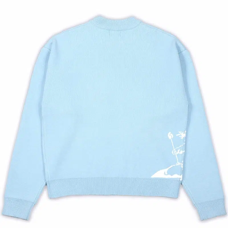 Custom Logo Men's Jacquard Graphic Knitwear Crew Neck Knitted Sweater