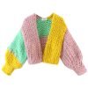 Custom Women's Cotton Crocheted Cardigan V-neck Sweater