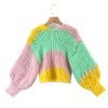 Custom Women's Cotton Crocheted Cardigan V-neck Sweater