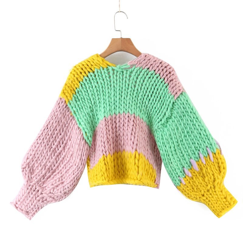 Custom Women's Cotton Crocheted Cardigan V-neck Sweater