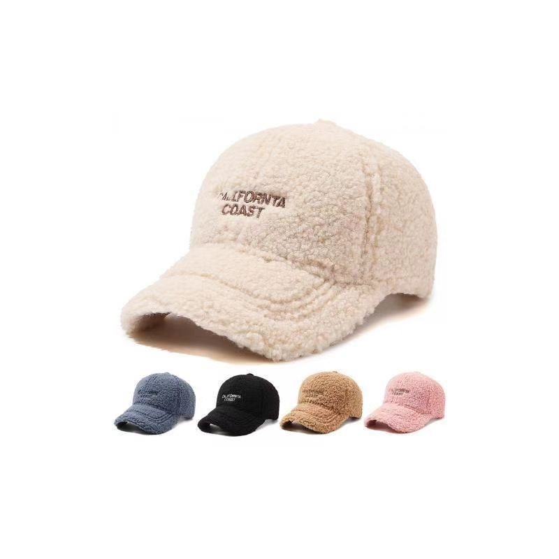 Custom Polyester Korean Style Embroidery Fleece Thickened Winter Baseball Cap