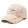 Casquette de baseball d'hiver épaisse en molleton brodé de style coréen en polyester personnalisé