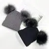 Wholesale Fleece Lined Thicken Cotton Faux Fur Pom Pom Beanie