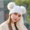 Wholesale Fleece Lined Thicken Cotton Faux Fur Pom Pom Beanie
