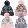 Damenmode Pelzball Herbst/Winter Pailletten-Pompon-Mütze