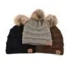 Custom Ladies' Acrylic Faux Fur Pom Pom Winter Ski Hat