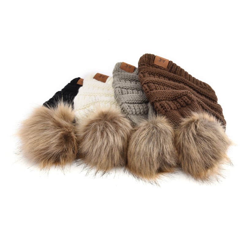Custom Ladies' Acrylic Faux Fur Pom Pom Winter Ski Hat