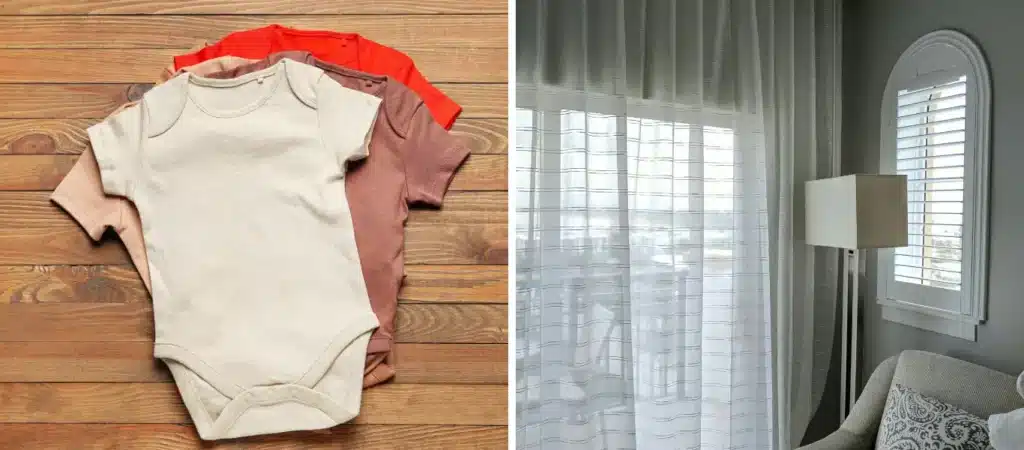 baby clothes & curtains