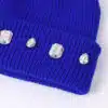 Bonnet en acrylique personnalisé avec chaîne en perles et strass – Chaud et élégant