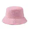 Women's Water Drop Rhinestone Bucket Hat – Cotton Fabric for Spring & Fall