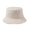 rbucket1 Women's Water Drop Rhinestone Bucket Hat – Cotton Fabric for Spring & Fall