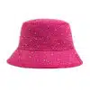 Women's Water Drop Rhinestone Bucket Hat – Cotton Fabric for Spring & Fall