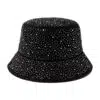 Women's Water Drop Rhinestone Bucket Hat – Cotton Fabric for Spring & Fall