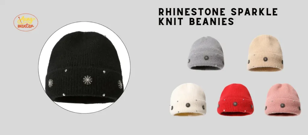 2. Rhinestone Sparkle Knit Beanies