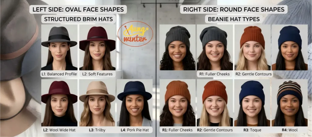 Oval faces and round faces